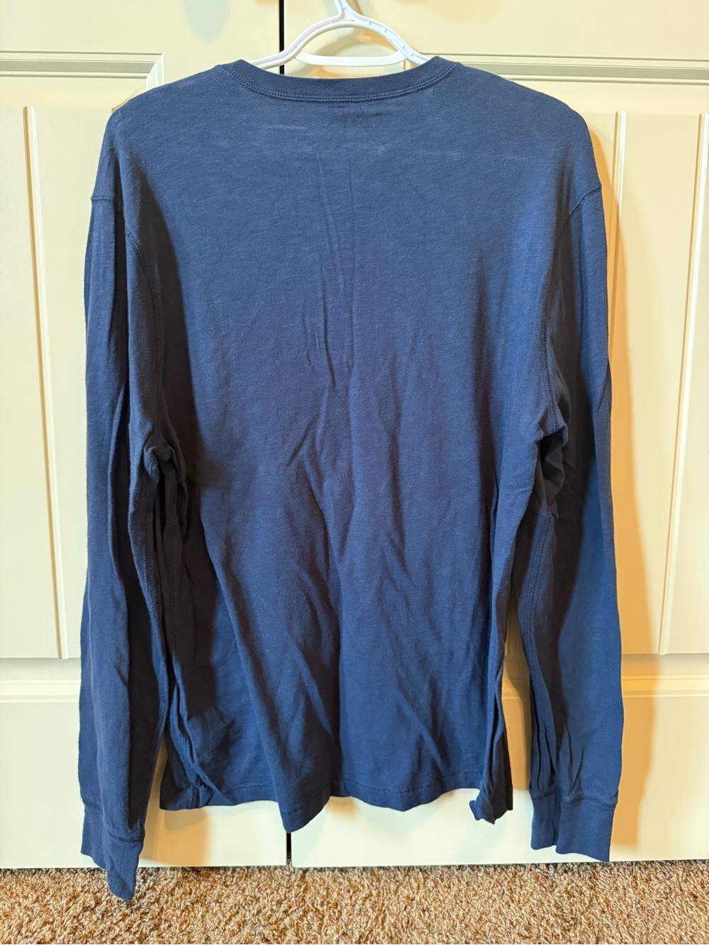 J. Crew Navy Long-Sleeve Henley Shirt - Picture 2 of 3